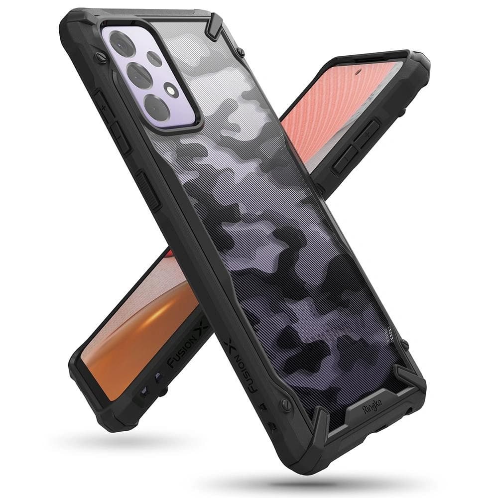Etui Ringke Fusion-X Design Samsung Galaxy A72 5G Camo (Moro) Black - 1