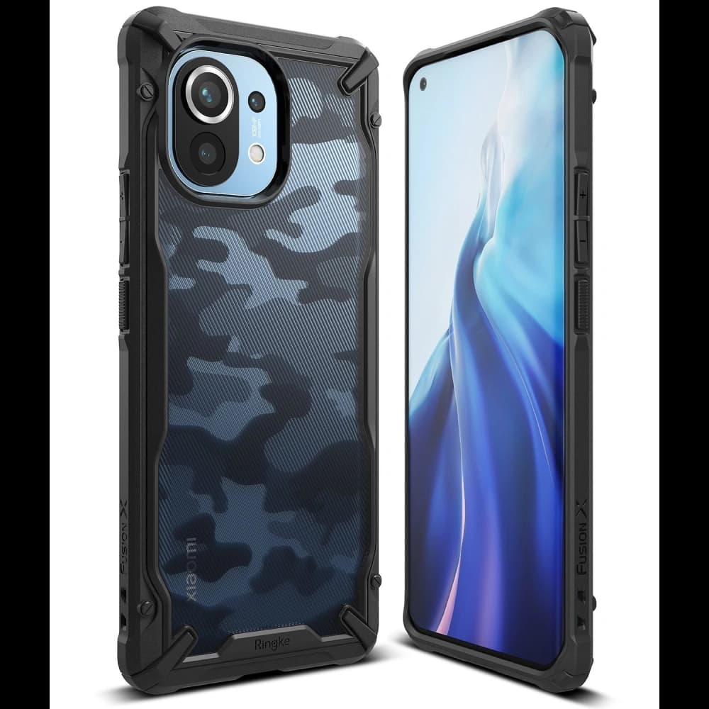 Etui Ringke Fusion-X Design Xiaomi Mi 11 Camo (Moro) Negru - 1