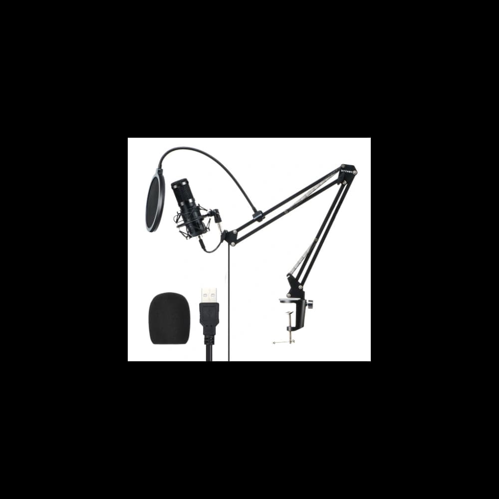 Mikrofon studiový / kondenzátorový USB BlitzWolf BW-CM2, stativ, pop filtr - 1