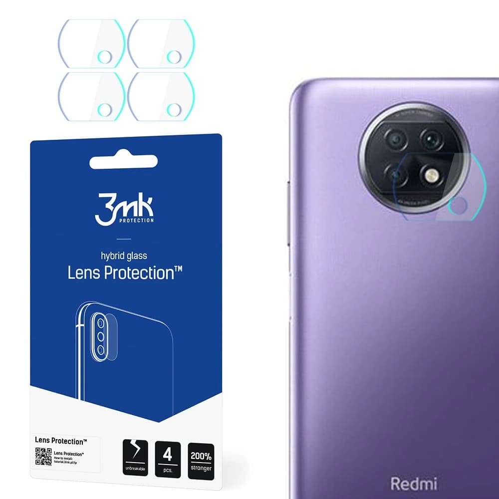Hibrid üveg a fényképezőgép lencséjéhez 3MK Lencsevédő Redmi Note 9T 5G [4 PACK] - 1