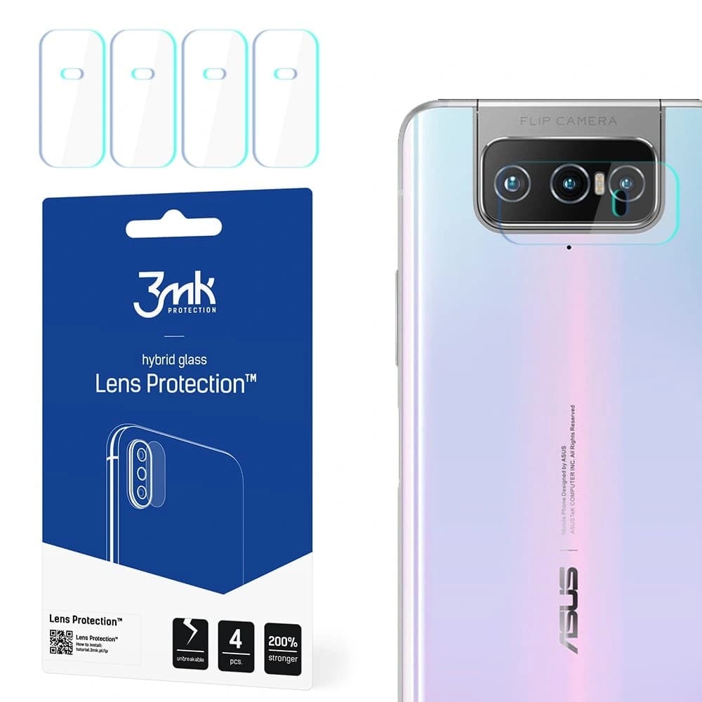 3MK Hybridglas für Kameraobjektiv Objektivschutz Asus Zenfone 7 Pro [4 PACK] - 1