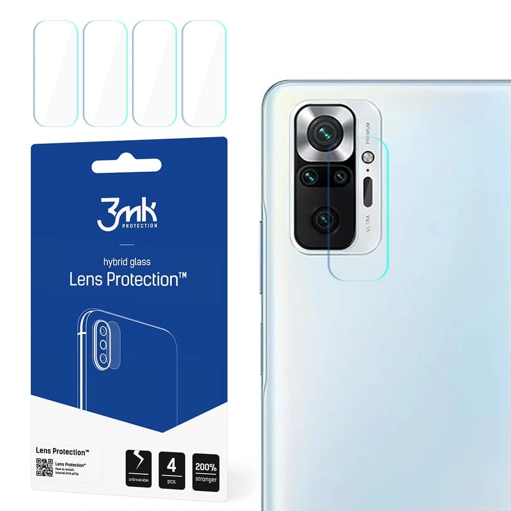 3MK Hybridglas für Kameraobjektiv Objektivschutz Redmi Note 10 Pro [4 PACK] - 1