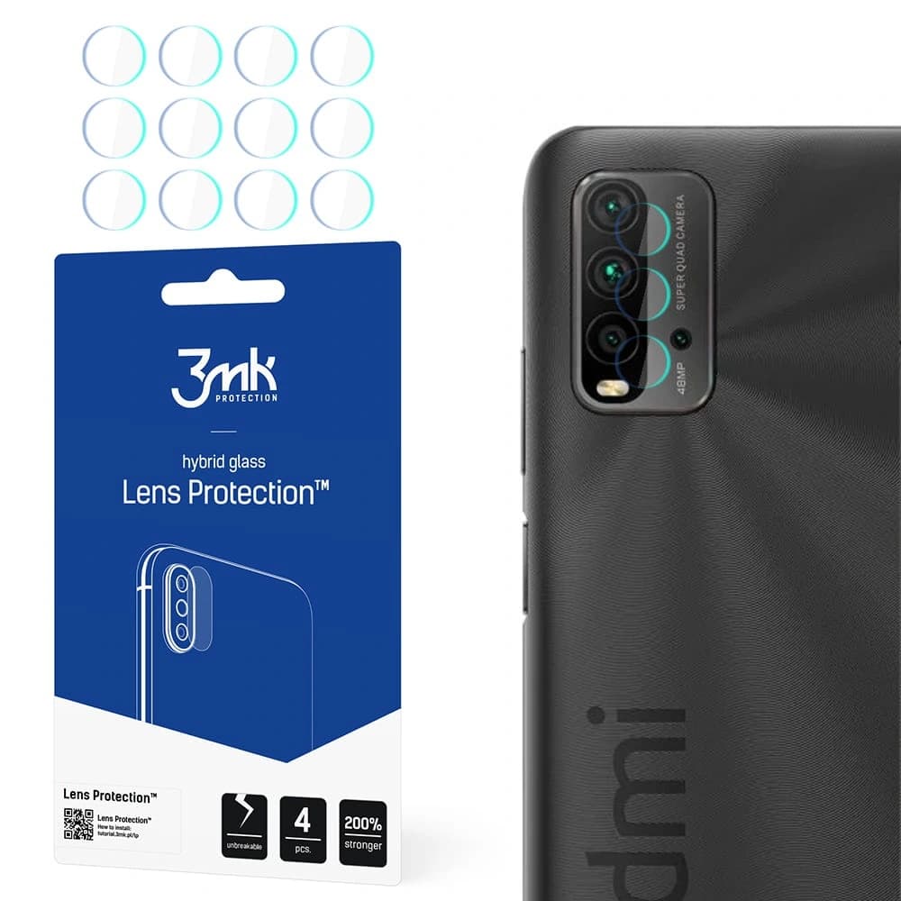 3MK Hybridglas für Kameraobjektiv Objektivschutz Redmi 9T [4 PACK] - 1