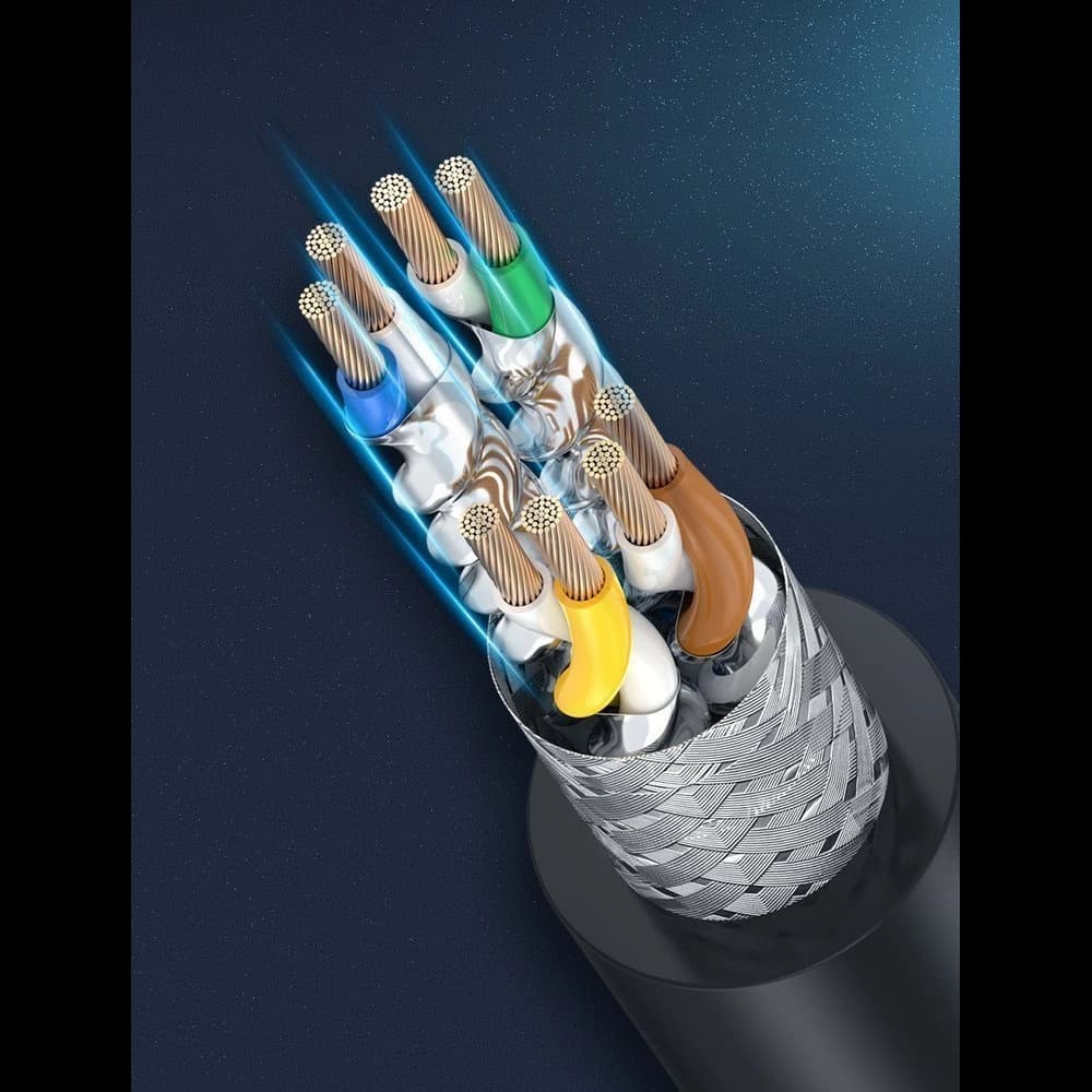 Ugreen Ethernet patchcord cable RJ45 Cat 8 T568B 10 m black (70616 NW121) - 5