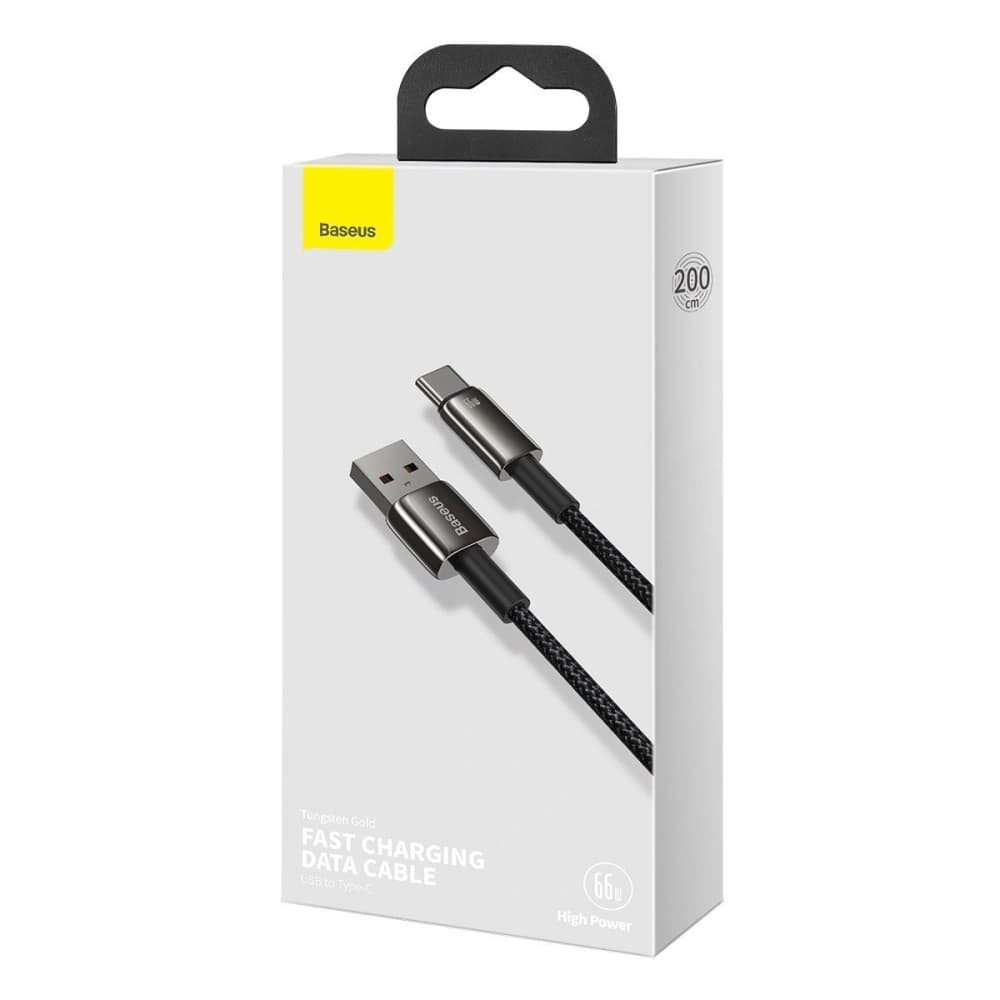 Baseus Tungsten Gold Cable USB to Type-C, 66W, 2m (black) - 10