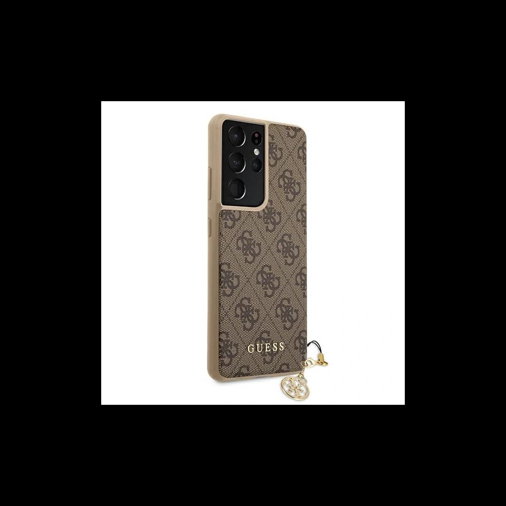 Guess GUHCS21LGF4GBR Samsung Galaxy S21 Ultra brown hardcase 4G Charms Collection - 4