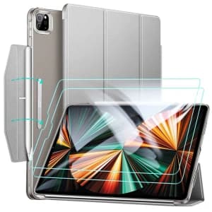 Etui ESR Ascend Trifold Apple iPad Pro 12.9 2021 (5. generacji) Grey + Szkło hartowane