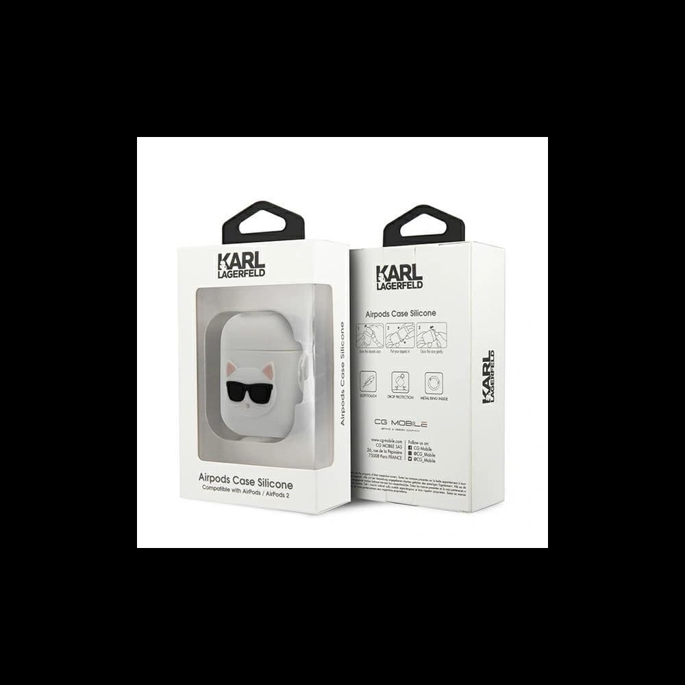 Karl Lagerfeld KLACA2SILCHWH Apple AirPods cover white Silicone Choupette - 3