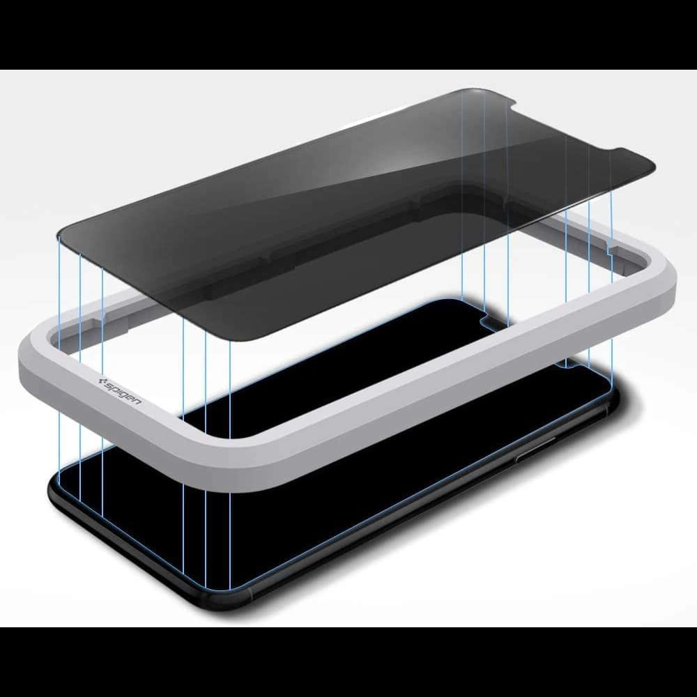 Tvrdé sklo Spigen GLAS.tR AlignMaster Apple iPhone 11 Privacy - 3