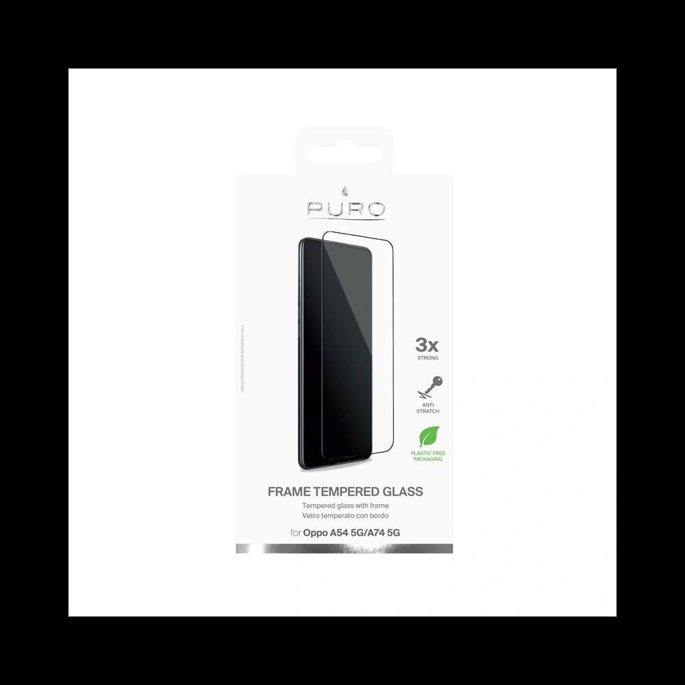 PURO Rahmen gehärtetes Glas Oppo A54 5G / A74 5G (schwarzer Rahmen) - 2