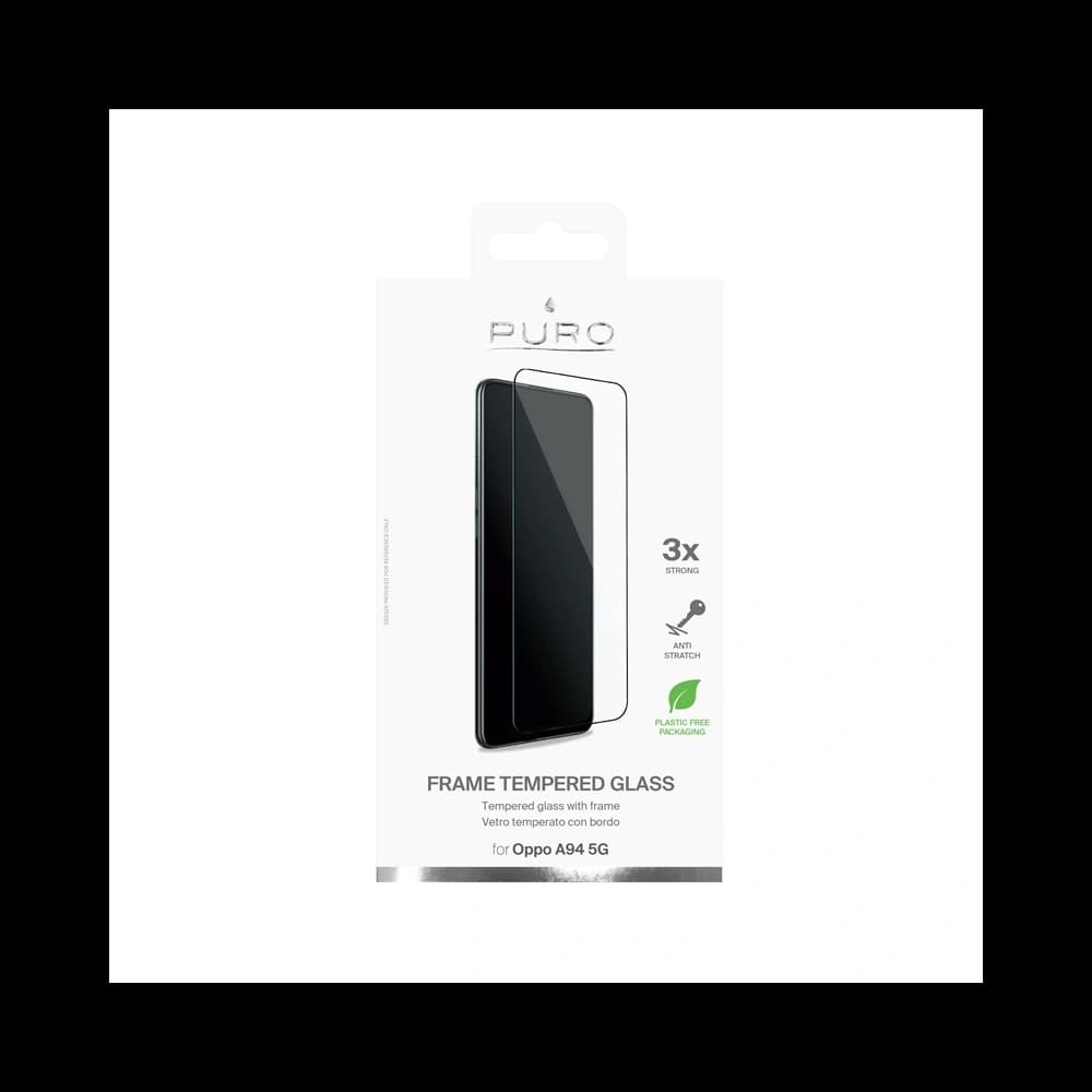 PURO Rahmen gehärtetes Glas Oppo A94 5G (schwarzer Rahmen) - 2