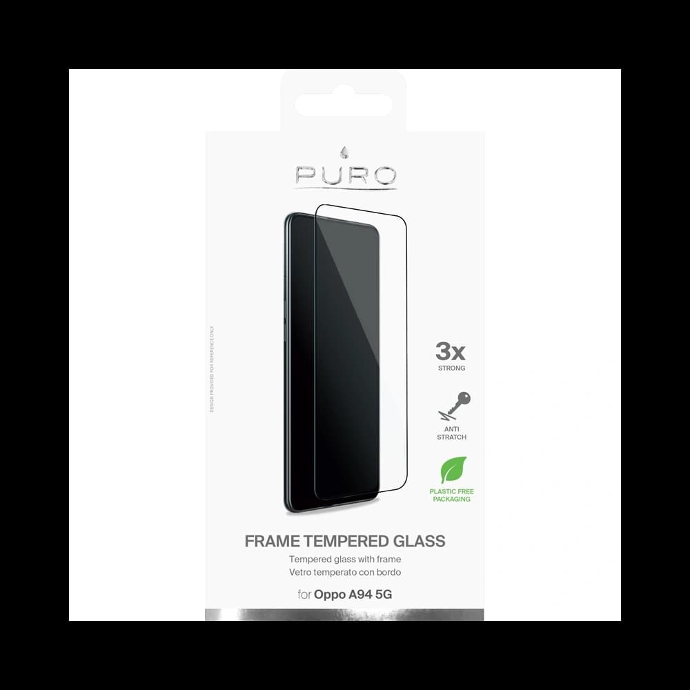 PURO Rahmen gehärtetes Glas Oppo A94 5G (schwarzer Rahmen) - 3