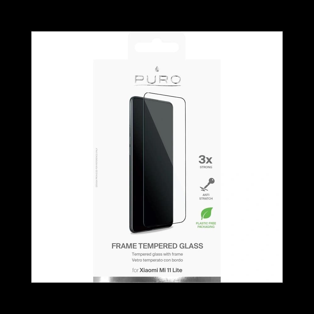 PURO Frame Tempered Glass Xiaomi Mi 11 Lite (black frame) - 3