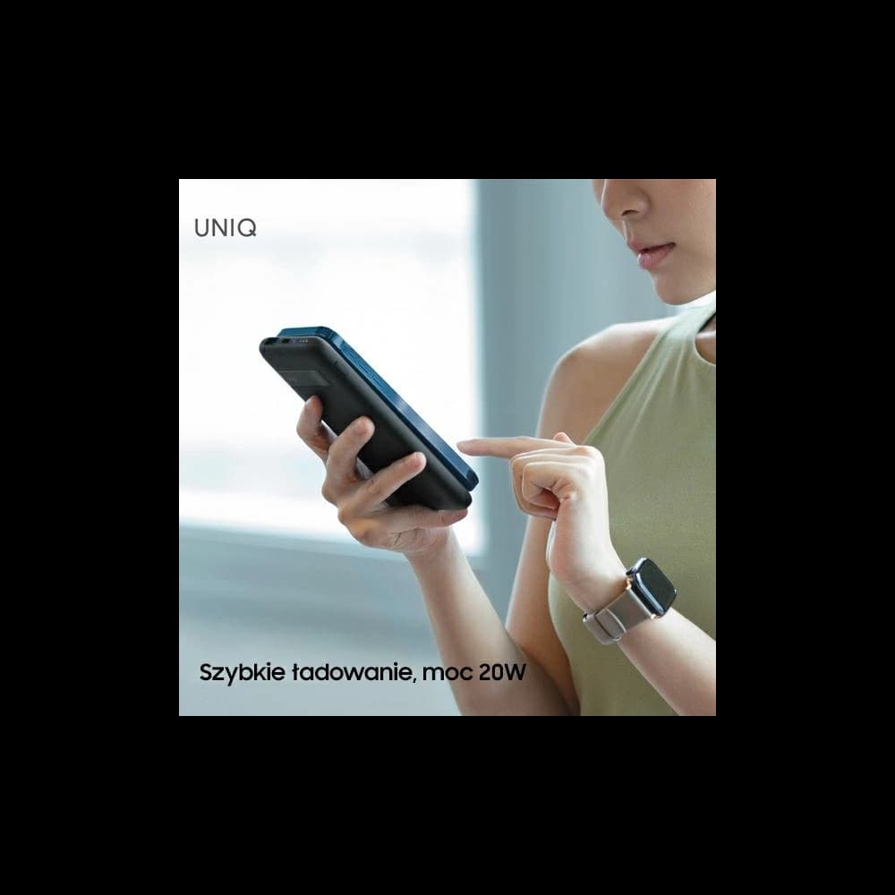 UNIQ Powerbank Hyde Air Click 10000mAh USB-C 20W PD Fast Wireless charge dark grey - 8