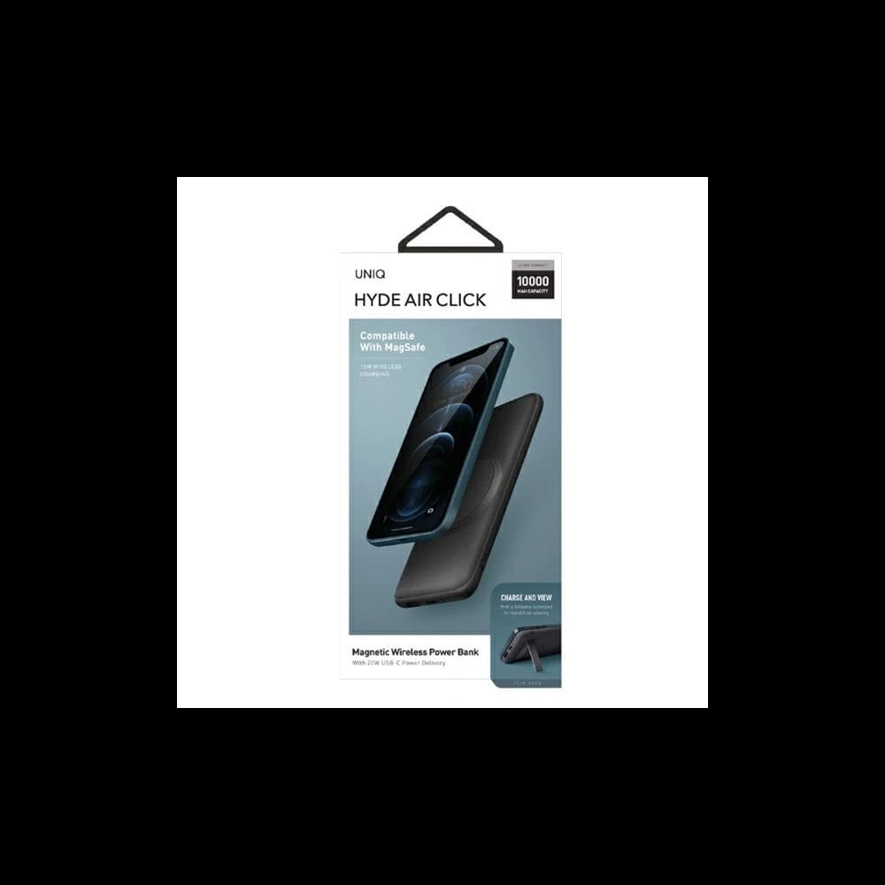 UNIQ Powerbank Hyde Air Click 10000mAh USB-C 20W PD Fast Wireless charge dark grey - 10