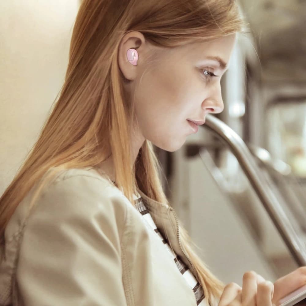 Căști TWS Baseus Encok WM01 (roz) - 8