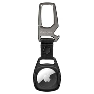 Silikonos tok Spigen Rugged Armor Apple AirTag Matt Fekete