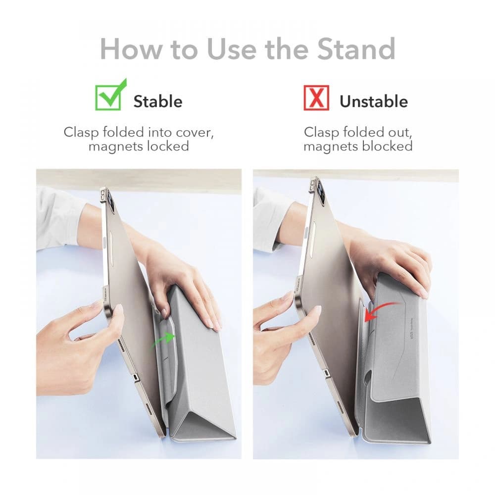 ESR Apple Tasche Ascend Trifold iPad Pro 11 2021 (3. Generation) Silber Grau - 9