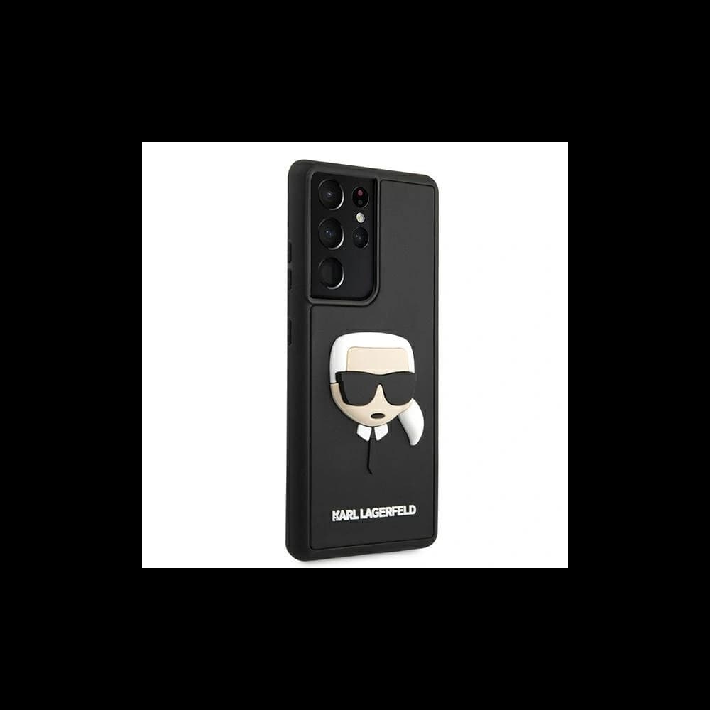 Karl Lagerfeld Samsung Tasche KLHCS21LKH3DBK Galaxy S21 Ultra schwarz/schwarz Hardcase 3D Rubber Karl`s Head - 4