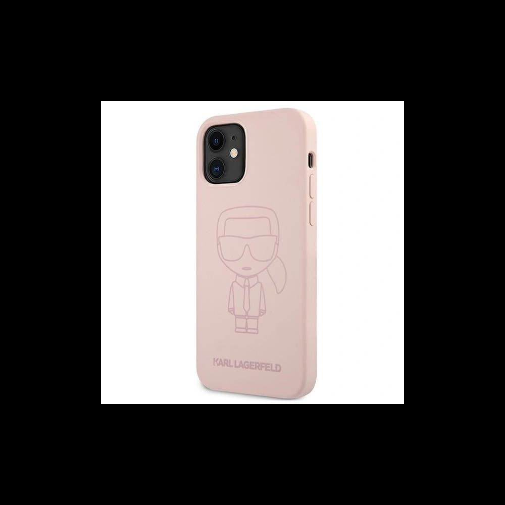 Etui Karl Lagerfeld KLHCP12SSILTTPI Apple iPhone 12 mini Silicone Ikonik Outline růžový/pink - 2