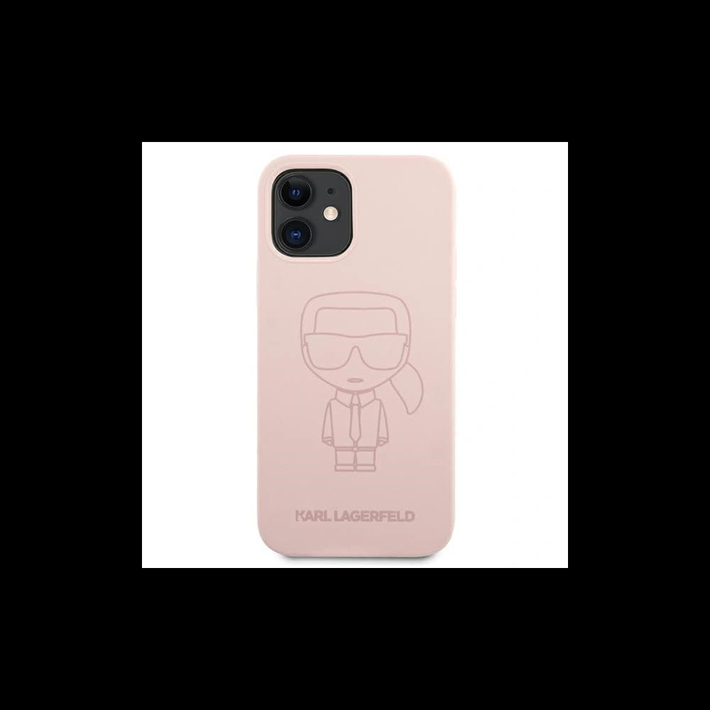 Etui Karl Lagerfeld KLHCP12SSILTTPI Apple iPhone 12 mini Silicone Ikonik Outline růžový/pink - 3