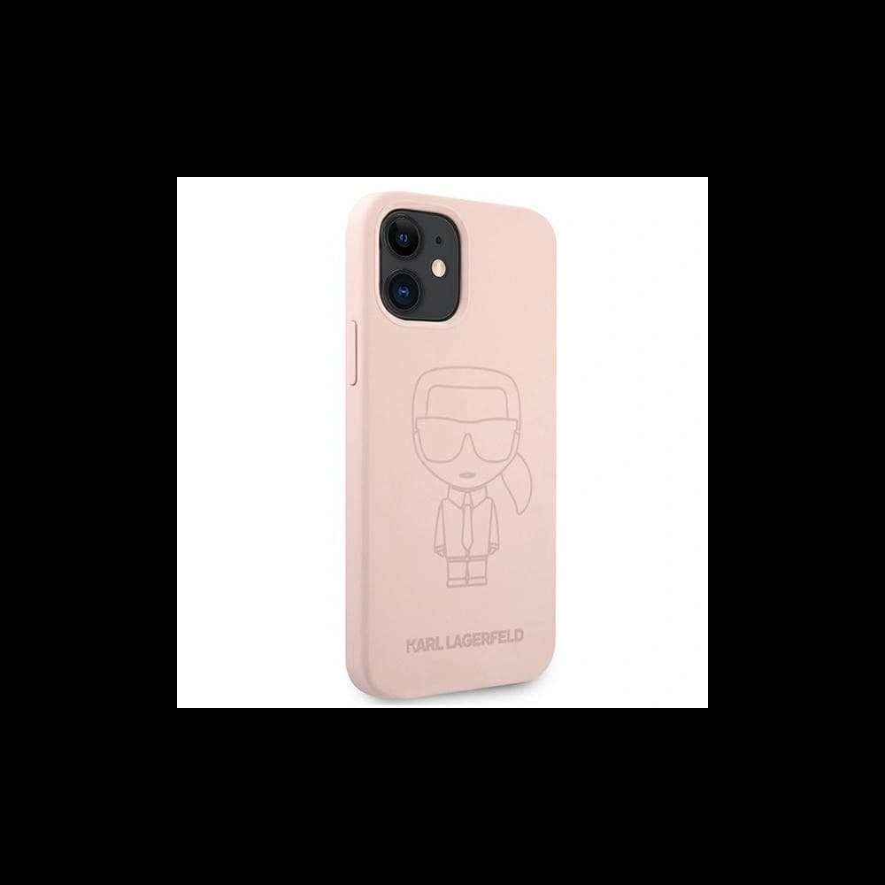 Etui Karl Lagerfeld KLHCP12SSILTTPI Apple iPhone 12 mini Silicone Ikonik Outline růžový/pink - 4