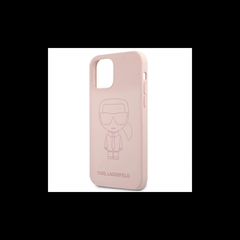 Etui Karl Lagerfeld KLHCP12SSILTTPI Apple iPhone 12 mini Silicone Ikonik Outline růžový/pink - 6