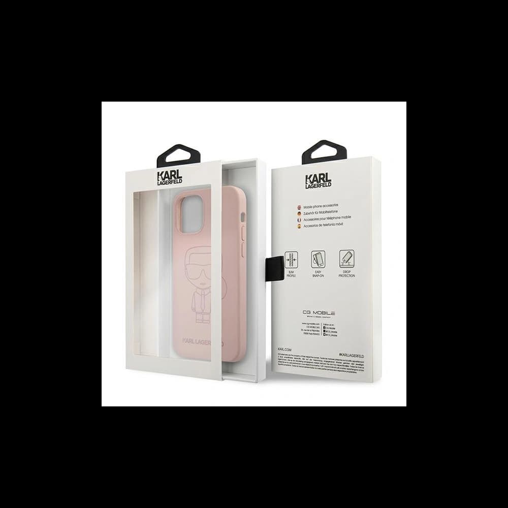 Etui Karl Lagerfeld KLHCP12SSILTTPI Apple iPhone 12 mini Silicone Ikonik Outline růžový/pink - 8