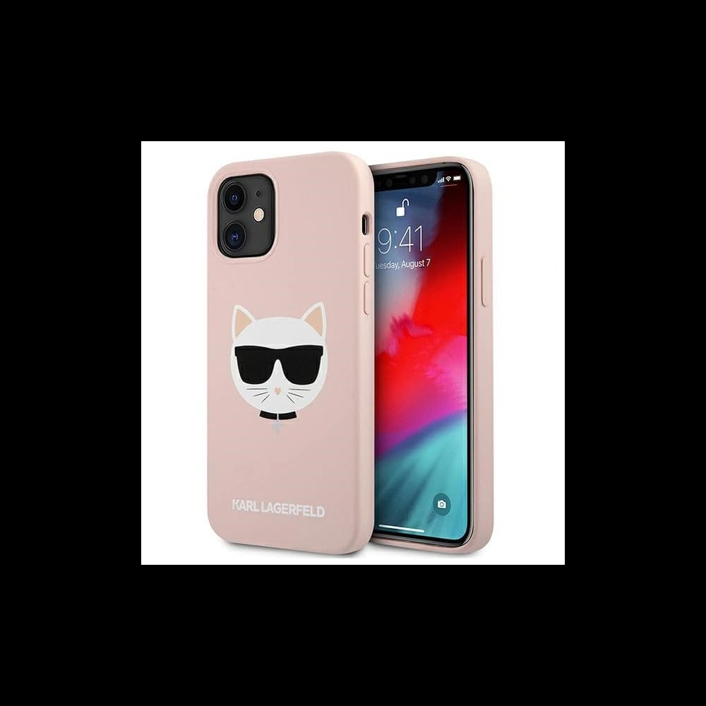 Karl Lagerfeld Apple Tasche KLHCP12SSLCHLP iPhone 12 mini Hartschale hellrosa/hellrosa Silikon Choupette - 1