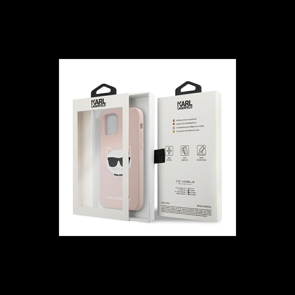 Karl Lagerfeld Apple Tasche KLHCP12SSLCHLP iPhone 12 mini Hartschale hellrosa/hellrosa Silikon Choupette - 8