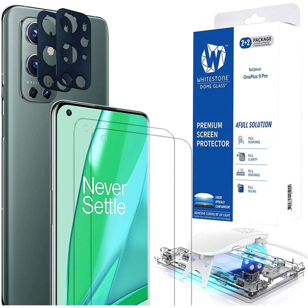 Whitestone Dome Glass UV + Camera Protection OnePlus 9 Pro [2+2 PACK] - 1
