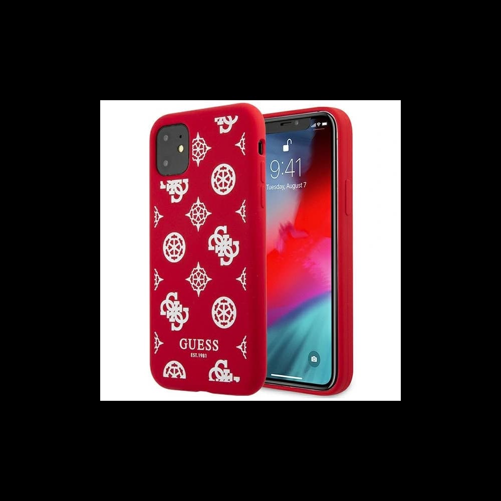 Guess GUHCN61LSPEWRE Apple iPhone 11 red hard case Peony Collection - 1