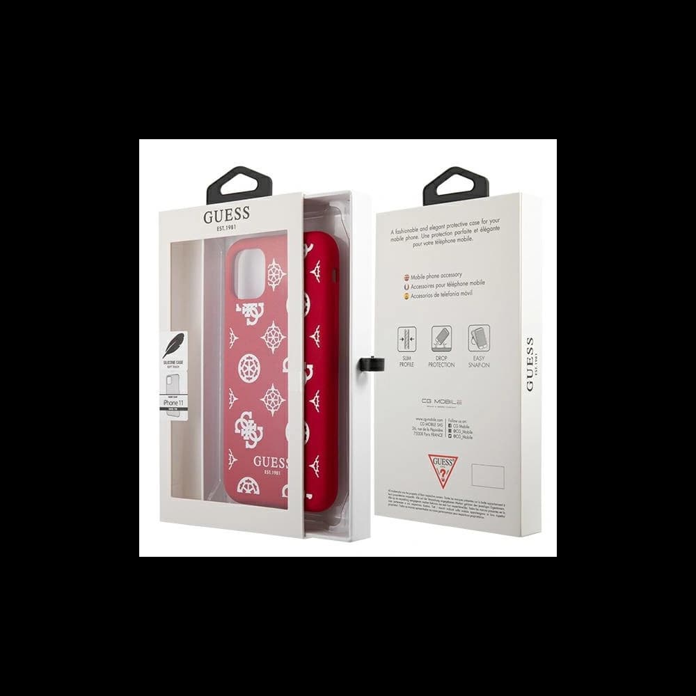 Guess GUHCN61LSPEWRE Apple iPhone 11 red hard case Peony Collection - 7
