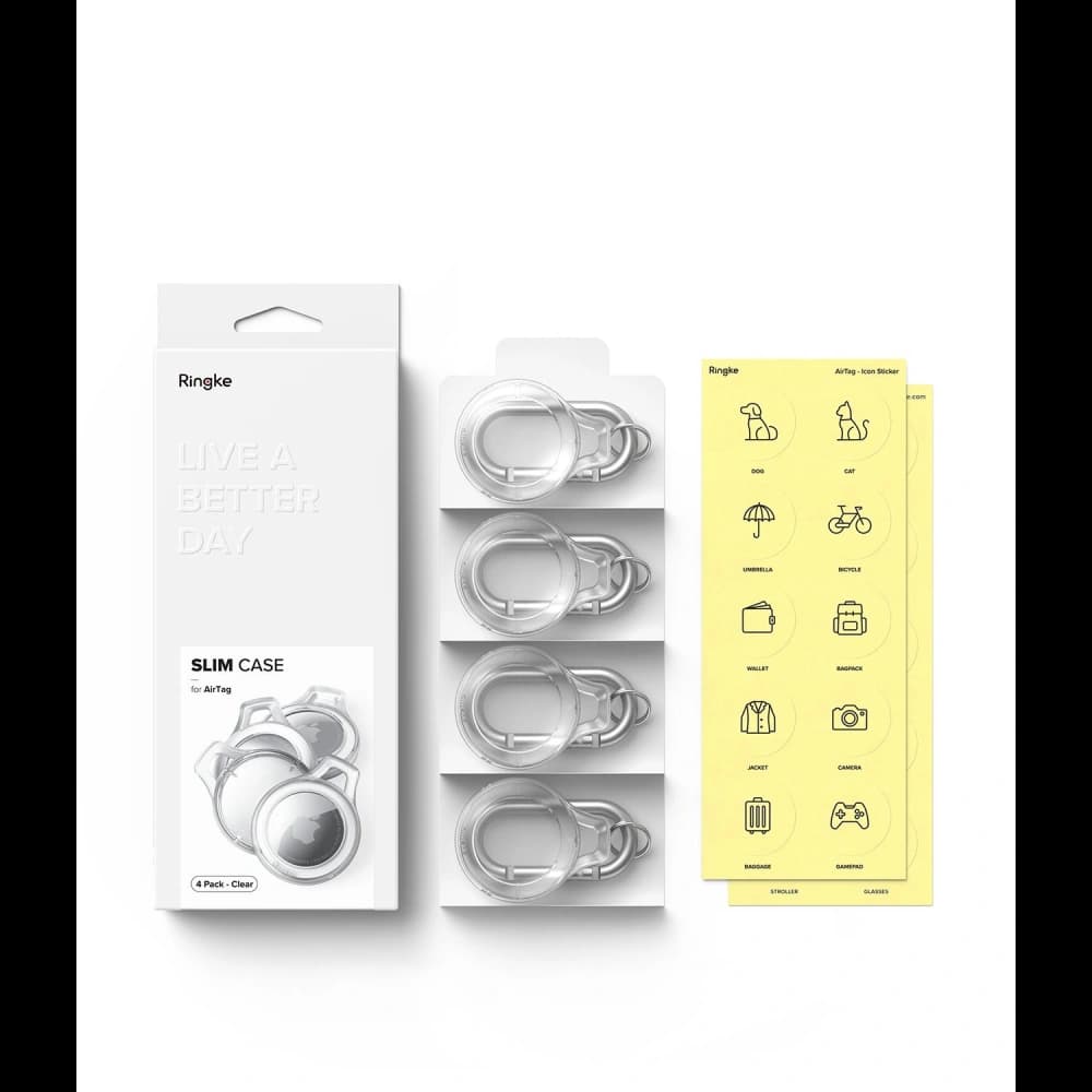 Ringke Slim Apple AirTag Clear [4 PACK] - 13