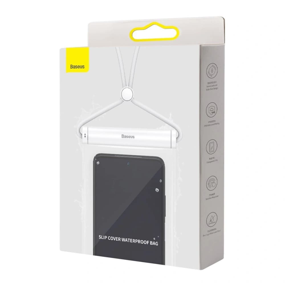 Baseus Cylinder Slide-cover waterproof smartphone bag (white) - 5