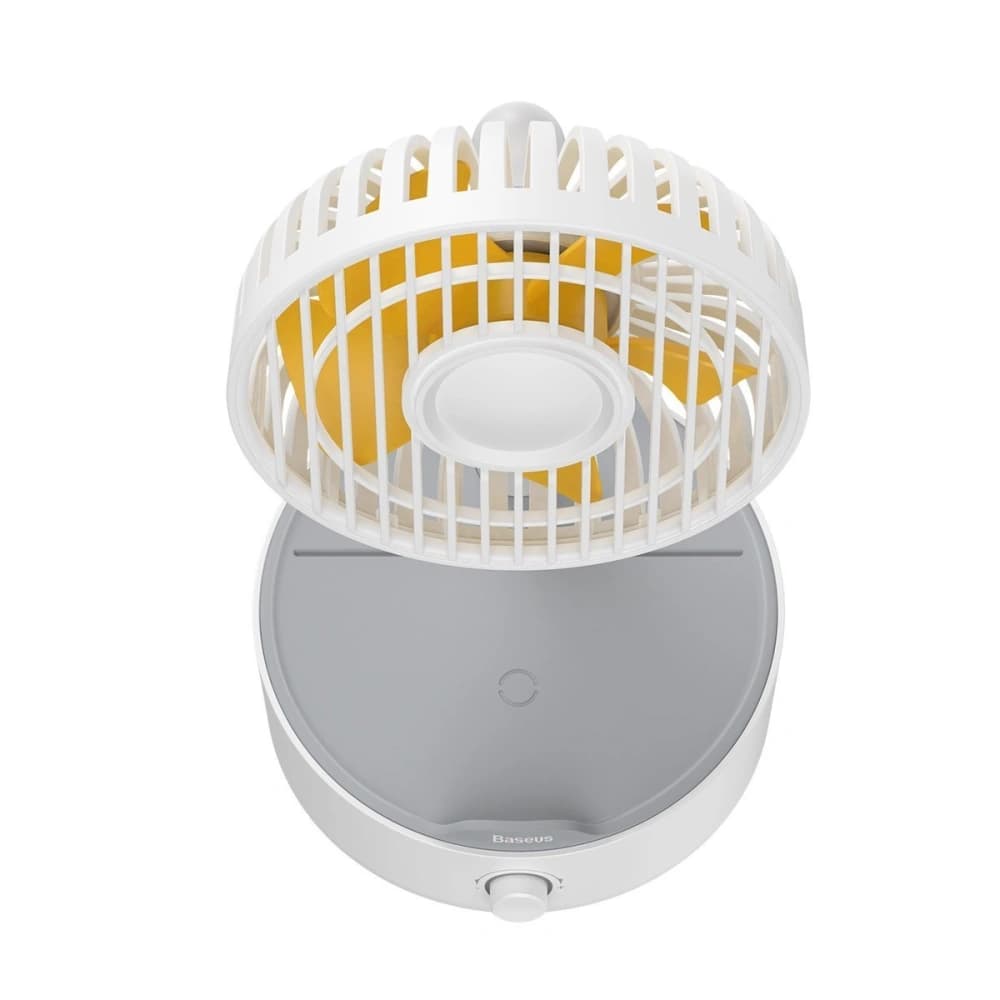 Asztali ventilátor Baseus Hermit 10W-os indukciós töltővel (fehér) - 5