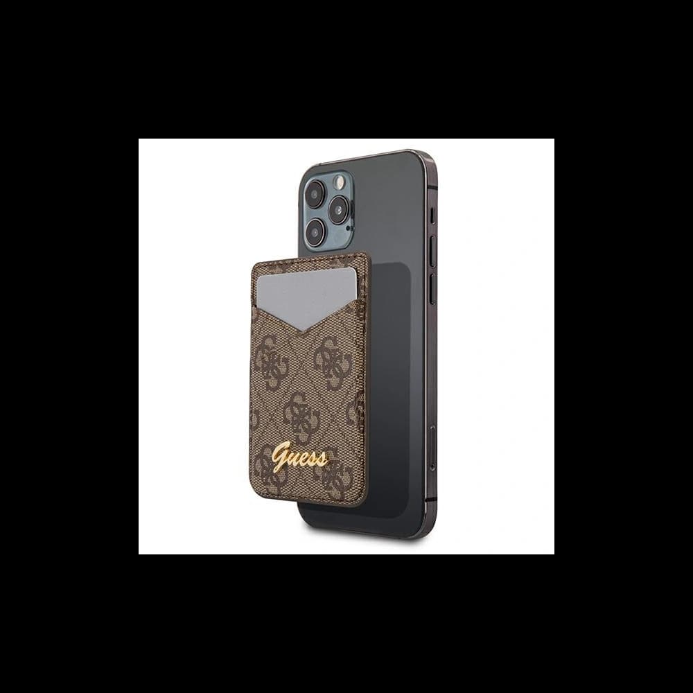Kieszeń na karty Guess Wallet Card Slot GUWMS4GTLBR MagSafe 4G brąz/brown - 1