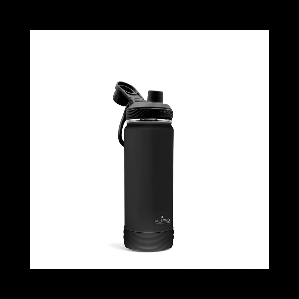 PURO Outdoor-Edelstahl-Thermoflasche 500 ml (Schwarz) - 2