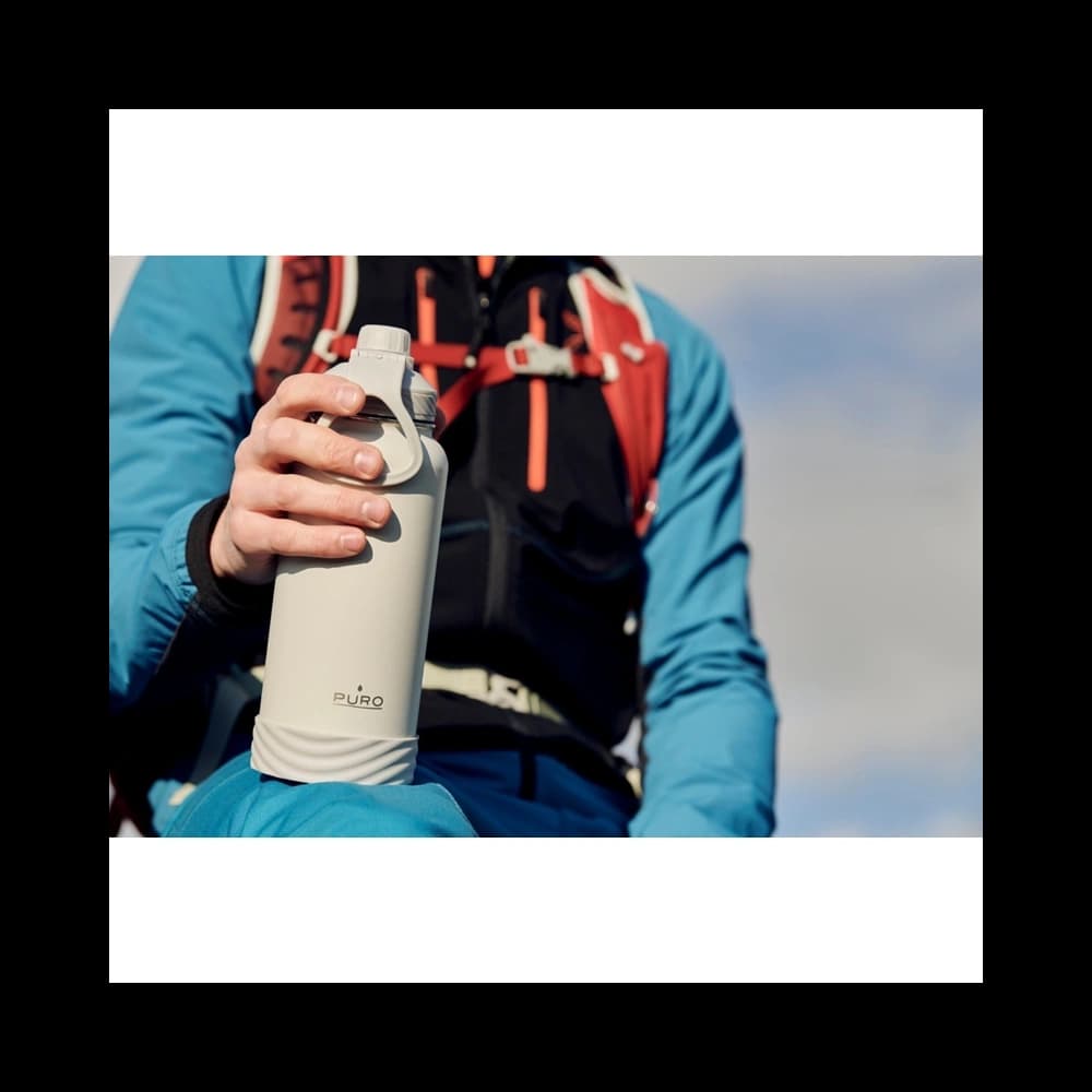 PURO Outdoor-Edelstahl-Thermoflasche 750 ml (Hellgrau) - 4