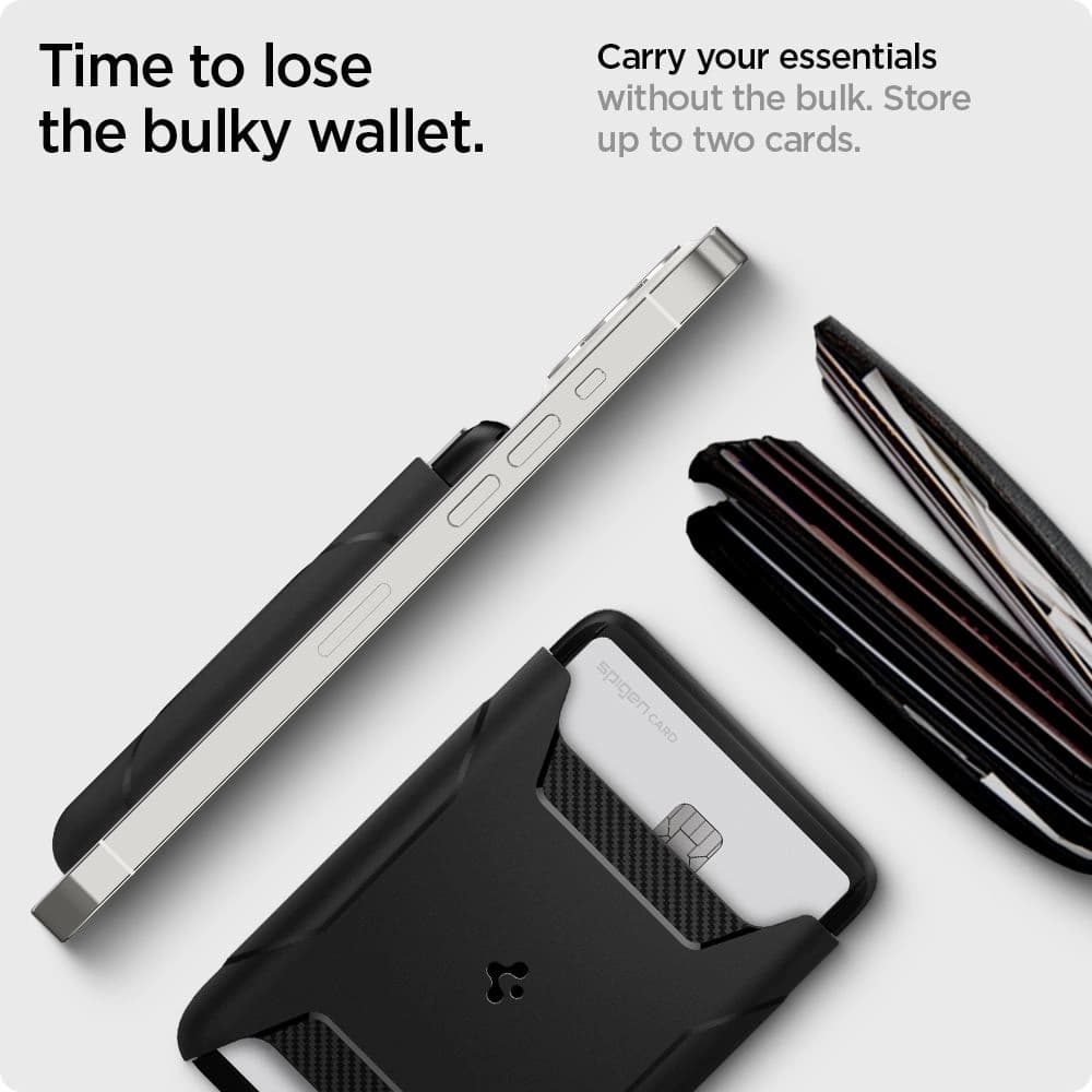 Spigen Rugged Armor Magsafe Universal Magnetic Card Wallet Black - 16