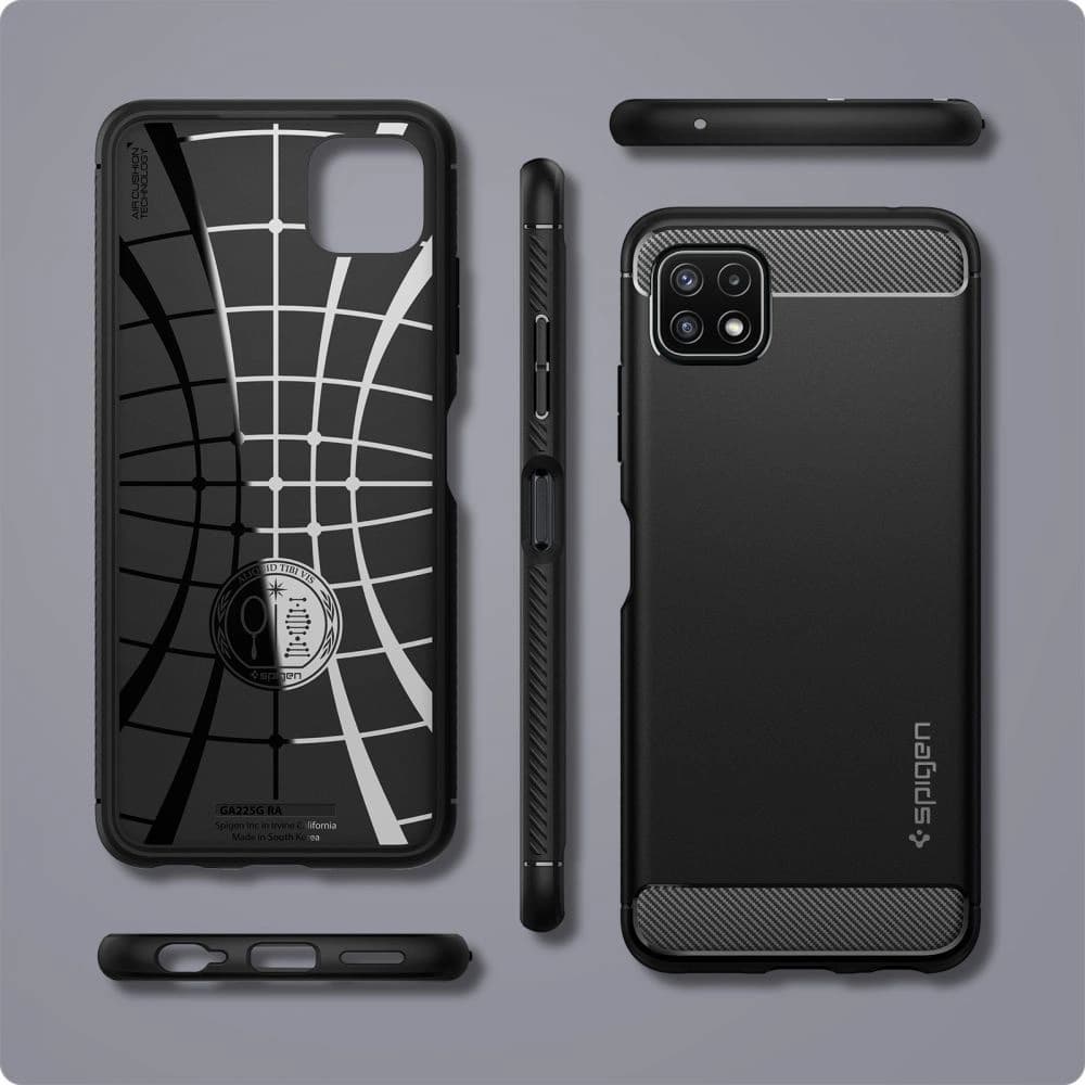 Etui Spigen Rugged Armor Samsung Galaxy A22 5G Matt Fekete - 3