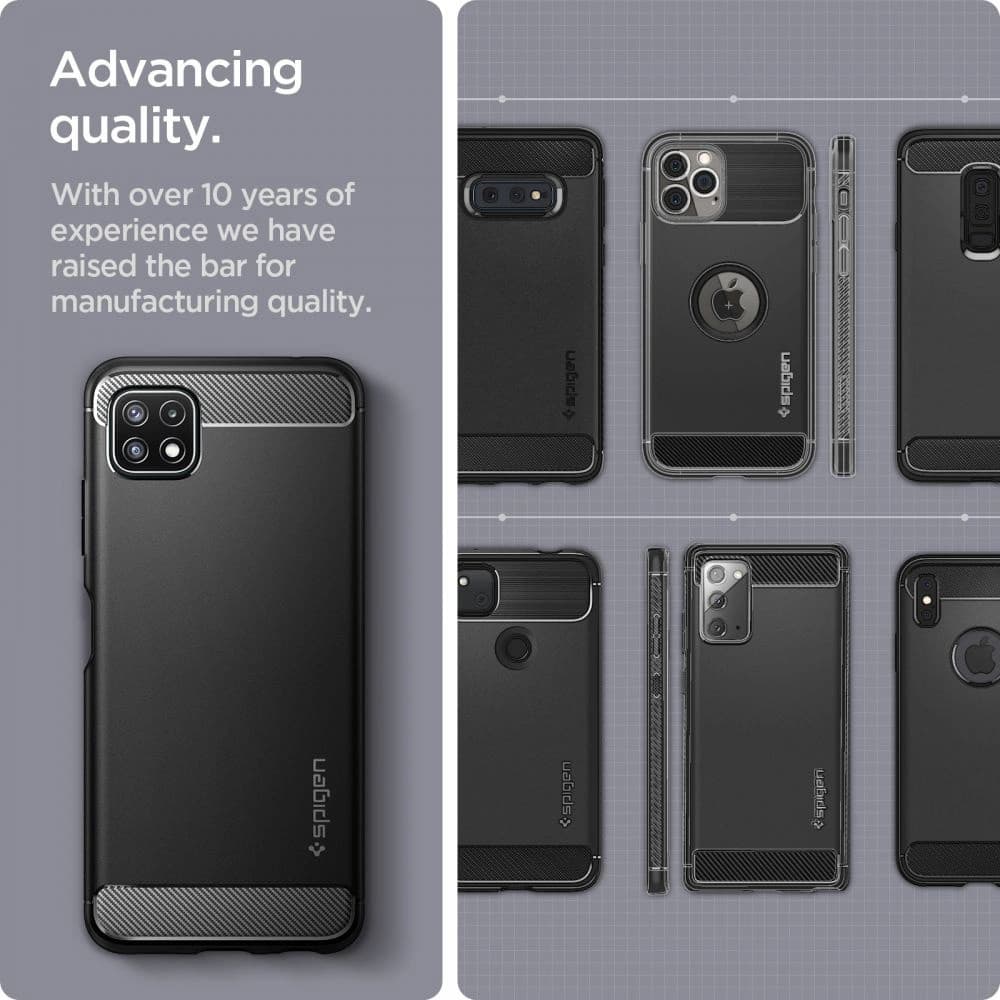 Etui Spigen Rugged Armor Samsung Galaxy A22 5G Matt Fekete - 4