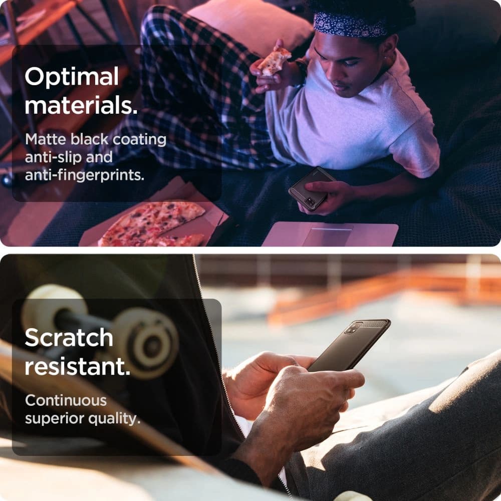 Etui Spigen Rugged Armor Samsung Galaxy A22 5G Matt Fekete - 7