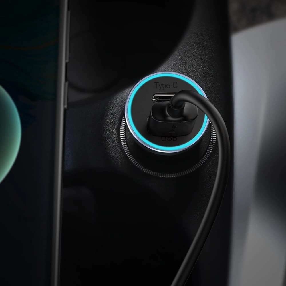 Încărcător auto Baseus Golden Contactor Pro, USB + USB-C, QC4.0+, PD, SCP, 40W (gri) + cablu USB-C pentru iP 1m (negru) - 9