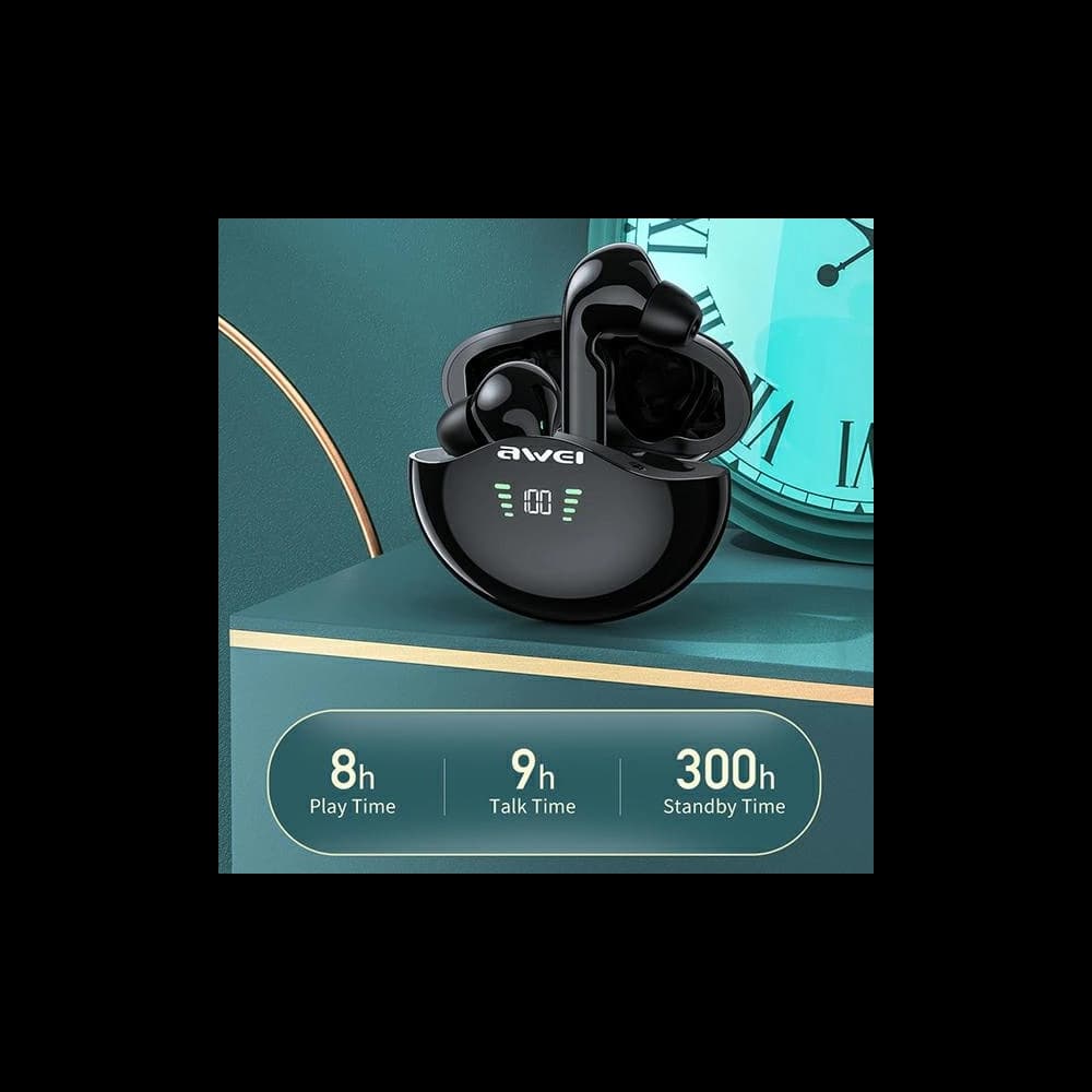 AWEI căști Bluetooth 5.1 T12P TWS + stație de dock negru/black - 5