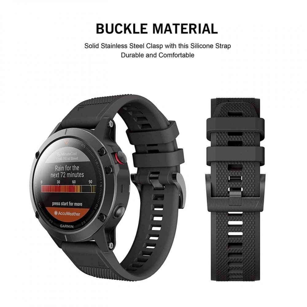 Pasek Tech-Protect Smooth Garmin Fenix 3/3 HR/5X/5X Plus/6X/6X Pro/7X Negru - 2