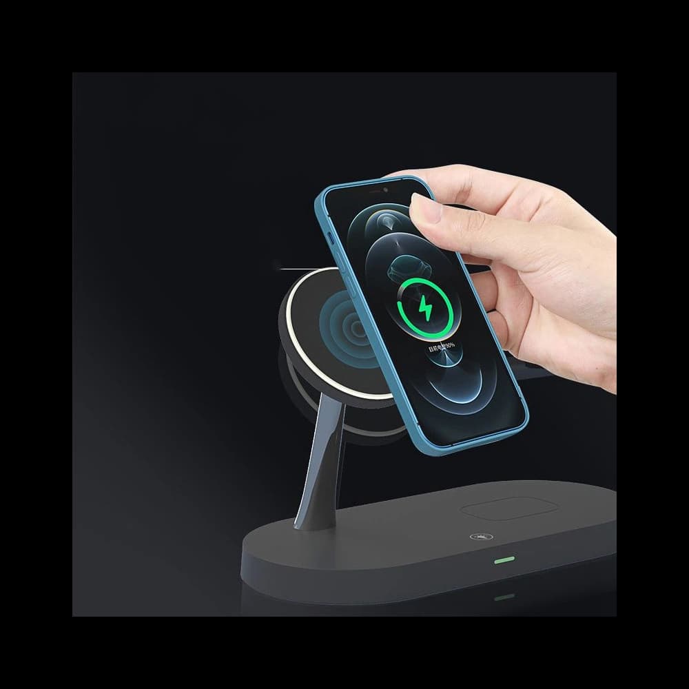 Vezeték nélküli töltő Tech-Protect A12 3in1 Magnetic MagSafe Wireless Charger Fekete - 4
