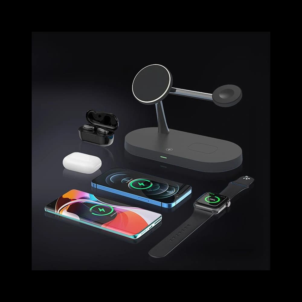 Vezeték nélküli töltő Tech-Protect A12 3in1 Magnetic MagSafe Wireless Charger Fekete - 6