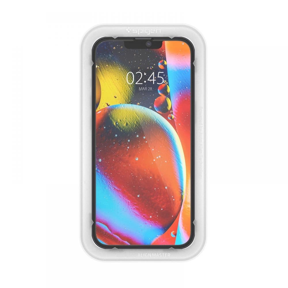 Edzett üveg Spigen GLAS.tR Slim AlignMaster Apple iPhone 13 mini Fekete [2 PACK] - 5