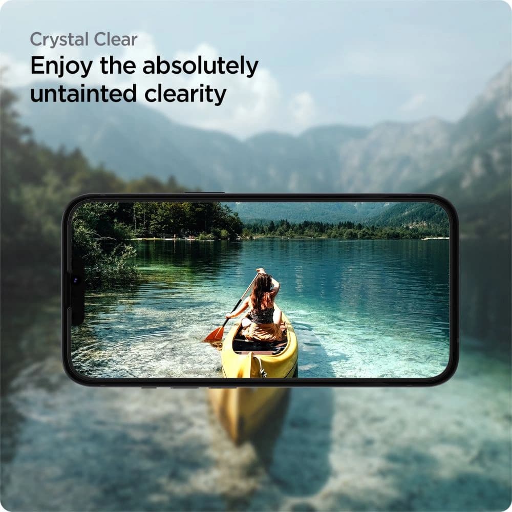 Edzett üveg Spigen GLAS.tR Slim AlignMaster Apple iPhone 13 mini Fekete [2 PACK] - 10